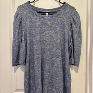 Daily Ritual Heathered Blue Short Sleeve Top